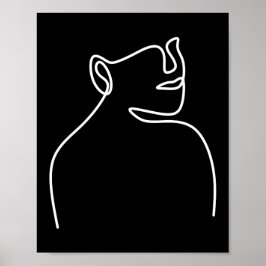 Eén lijn continue digitale kunst poster