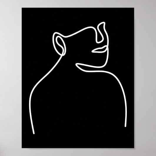 Eén lijn continue digitale kunst poster (Voorkant)