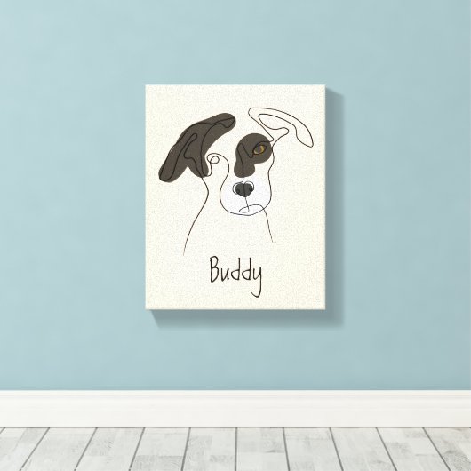 één lijn-kunst met kleur canvas afdruk (Insitu (Houten vloer))