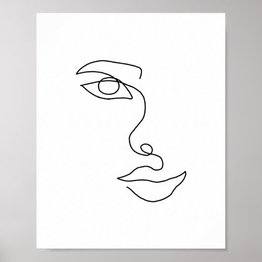 Eén lijncontour Face 2 Poster (Voorkant)