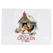 Een lijst maken Chicken It Twice Country Christmas Groot Cadeauzakje (Achterkant)