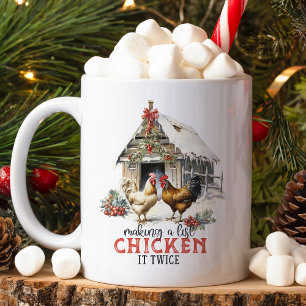 Een lijst maken Chicken It Twice Country Christmas Koffiemok