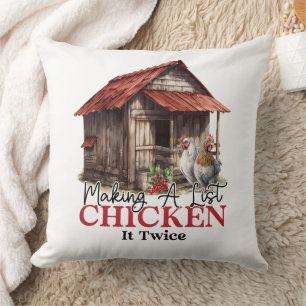 Een lijst maken Chicken it Twice Funny Christmas Kussen