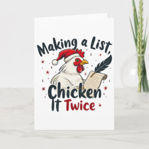Een lijst maken Kip het twee keer Lollige Kerstkip Kaart