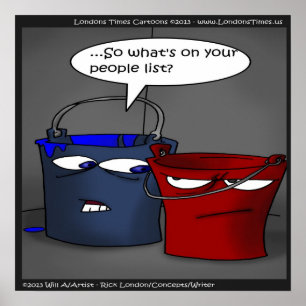 Een lijst van personen voor Poster van emmers