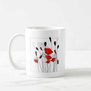 Een Lijst van Rode Poppies Koffiemok