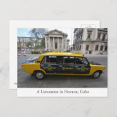 Een limousineauto in Havana (Habana) Cuba Briefkaart (Voorkant / Achterkant)