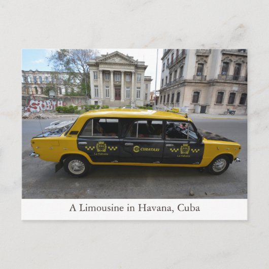 Een limousineauto in Havana (Habana) Cuba Briefkaart (Voorkant)