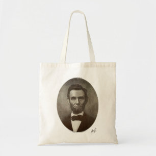 een lincoln 1864 signature oval portret 2000 sv tote bag