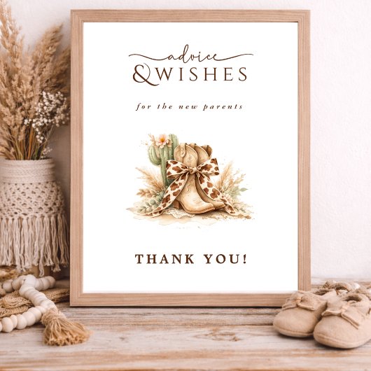 Een Little Boho Western Thema Advies & Wensen Poster
