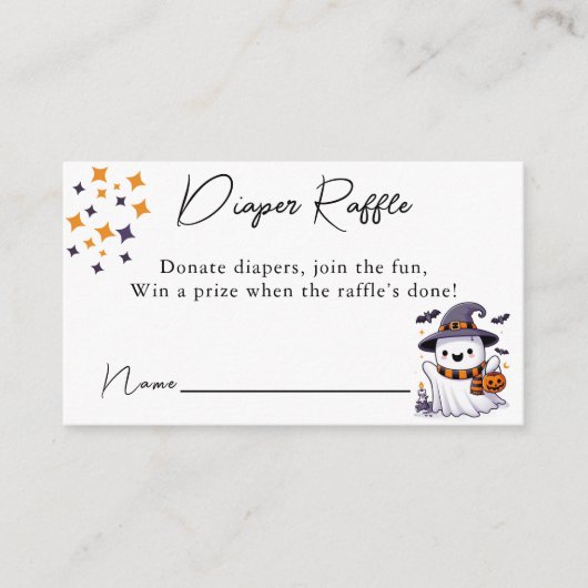Een Little Boo Luier Raffle Baby shower Informatiekaartje (Voorkant)