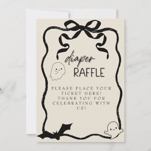 Een Little Boo Luier Raffle teken Kaart (Voorkant)