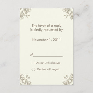 Een Little Lacey (crème) RSVP-kaart met envelop RSVP Kaartje