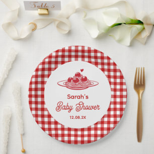 Een Little Meatball Baby Shower Papieren Bordje
