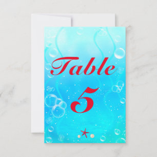 Een little Mermaid Beach Sea-feest tafelnummerkaar Kaart