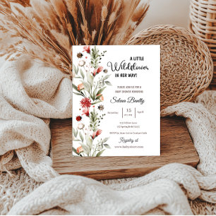 Een Little Wildflower Baby Meisje Douche lieveheer Kaart