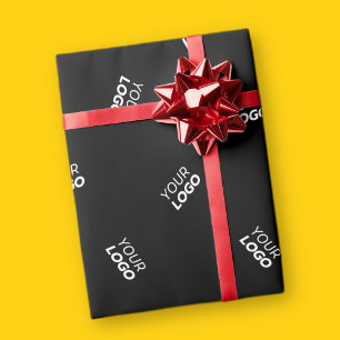 Een Logo of geüpload Afbeelding verstrooid patro Cadeaupapier