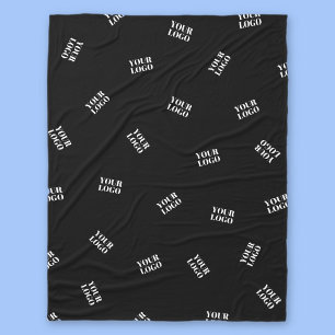 Een Logo of geüpload Afbeelding verstrooid patro Fleece Deken