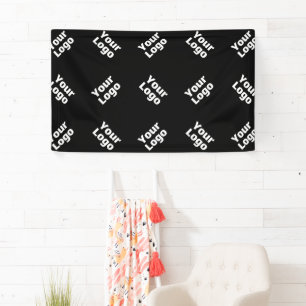 Een Logo of geüpload Afbeelding   verstrooid patro Spandoek