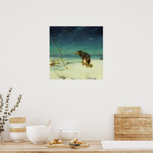 Een Lone Wolf Samotny Wilk Poster (Keuken)