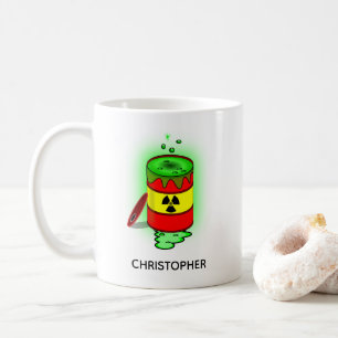 Een loop van groene giftige afvalstoffen koffiemok