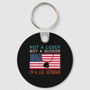Een Loser Sucker Ik ben een US Veteran Biden 2020  Sleutelhanger