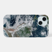 Een losse keten van tropische cyclonen iPhone 15 hoesje (Achterkant horizontaal)
