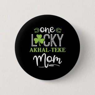Een Lucky Akhal-teke Horse Mom Ierse paardrijden Ronde Button 5,7 Cm