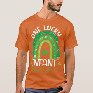 Eén Lucky Baby Teacher Rainbow St Patrick's Day T-shirt