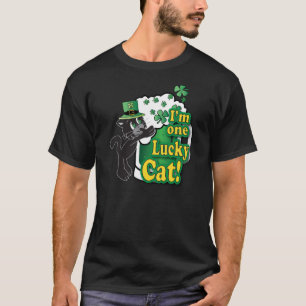 Eén 🍀 Lucky Beer Drink Ierse kat T-shirt