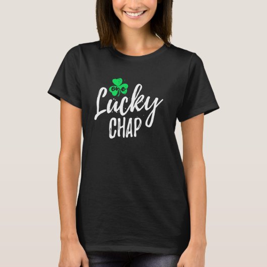Eén Lucky Chap St Patrick S Day Shamrock Pajama Di T-shirt (Voorkant)