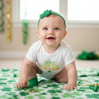 Eén Lucky Charm | Eerste St. Patty's Day cadeau Romper