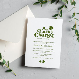 Een Lucky Charm St. Patrick's Day Baby shower Kaart
