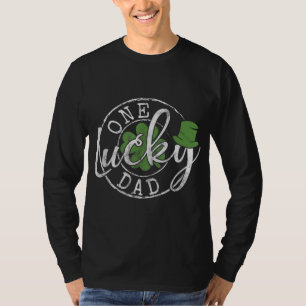 Een Lucky Dad Funny Father Irish Clovers St Patric T-shirt