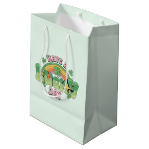 Een Lucky Day Retro Typografie Medium Cadeauzakje