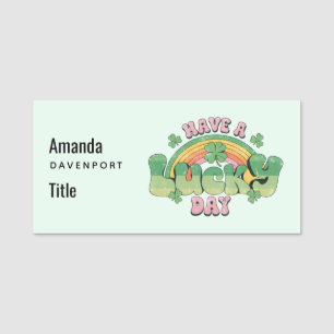 Een Lucky Day Retro Typografie Naamplaatje