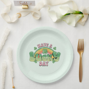 Een Lucky Day Retro Typografie Papieren Bordje