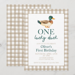 Eén Lucky Duck eerste verjaardag Kaart