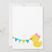 Een Lucky Duck Girl Rubber Duck 1e verjaardag Kaart (Achterkant)