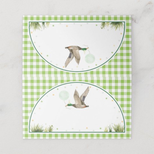 Een Lucky Duck Greenery Verjaardag Food Tent (Buitenkant ongevouwen)