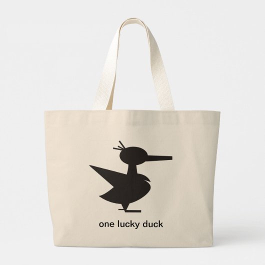 Een Lucky Duck grote stevige canvas tas (Achterkant)