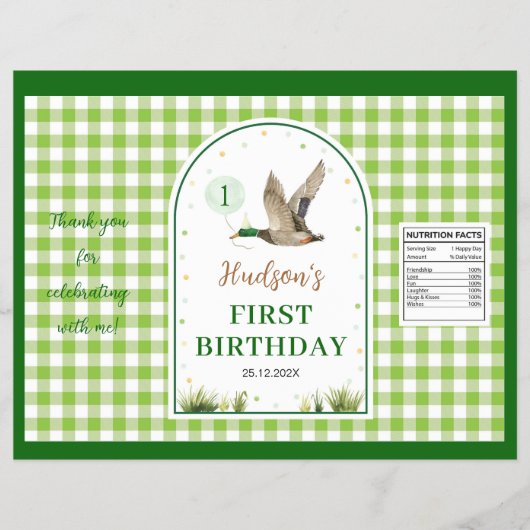 Een Lucky Duck Verjaardag Chip Bag Wrapper Flyer (Voorkant)