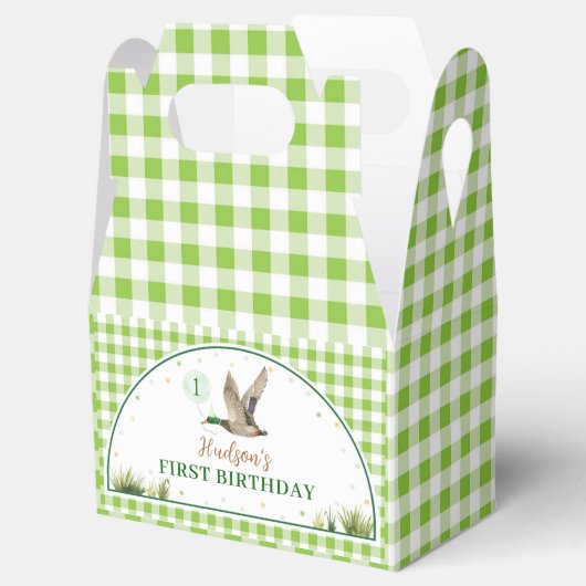 Een Lucky Duck Verjaardag gunstbox Bedankdoosjes (Geopend)