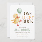 Een Lucky Duck Verjaardag Uitnodiging, Kids Verjaa Kaart (Voorkant)