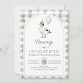Een Lucky Duck verjaardagsuitnodiging Kaart (Voorkant)