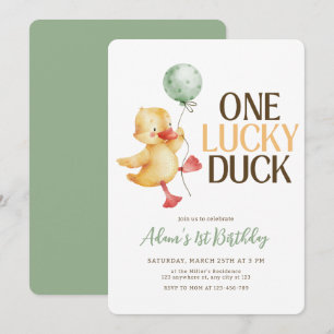 Een Lucky Duck-verjaardagsuitnodiging, Kinderverja Kaart