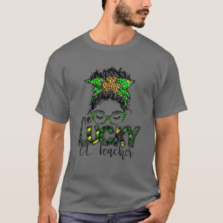 Eén Lucky EL leraar St Patrick Day leraar LOVE K T-shirt