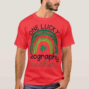 Eén Lucky Geography leraar St Patricks Day Shamro T-shirt