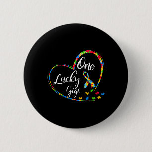 Eén Lucky Gigi Autism Awareness Gift Puzzle Piece Ronde Button 5,7 Cm