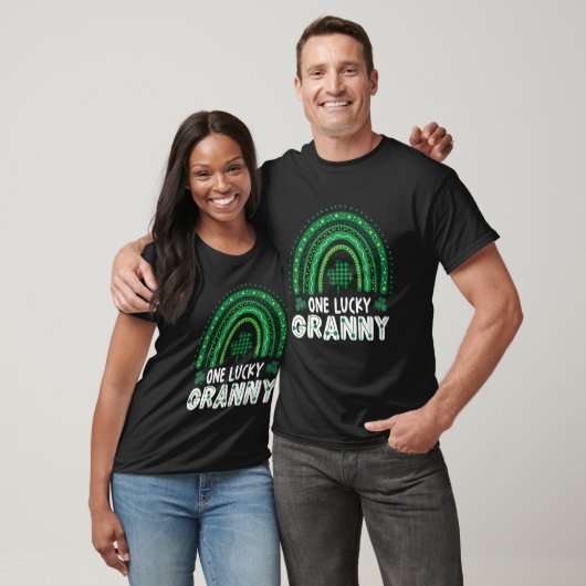 Een Lucky Granny Shamrock Patrick's Day Rainbow Ir T-shirt (Unisex)